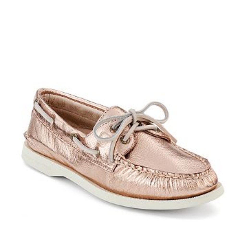 GUC Girls Sperry rose gold boat shoes size 1.5